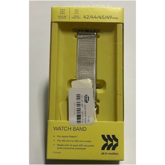 All In Motion Gray Nylon Fabric Watch Band for Apple Watch 42/44/45/49 mm - Picture 1 of 3